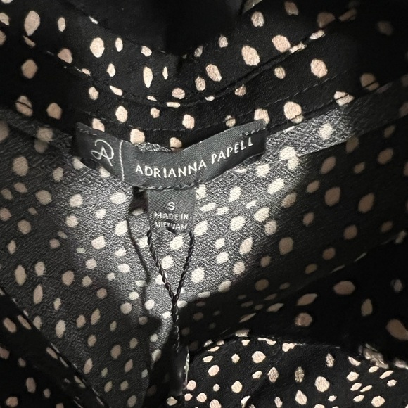 🖤🖤NWT-ADRIANNA PAPPEL BLACK V NECK POCK A DOT SLEEVELESS BLOUSE SZ S🖤🖤 - Picture 7 of 8